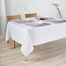 Load image into Gallery viewer, Tovaglia liscia Lino 100% tatto tessuto Bianco Ottico: 155 x 155 cm