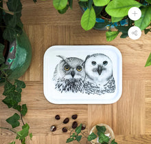 Carica l'immagine nel visualizzatore di Gallery, Charlotte Nicolin Vassoio rettangolare in legno multistrato Gufi