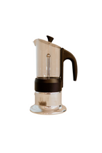 Carica l'immagine nel visualizzatore di Gallery, Caffettiera moka 3 tazze in vetro e alluminio pressofuso 🇮🇹