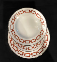 Carica l'immagine nel visualizzatore di Gallery, Richard Ginori 1735 Catene rosso scarlatto Set di 1 piatto piano, 1 piatto fondo, 1 piatto dessert