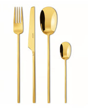 Carica l&#39;immagine nel visualizzatore di Gallery, Sambonet Posate 100 in acciaio Pvd gold.
Le posate della collezione 100 rendono omaggio al designer Roberto Sambonet per celebrare i 100 anni dalla sua nascita.
