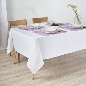 Tovaglia liscia Lino 100% tatto tessuto Bianco Ottico: 155 x 155 cm