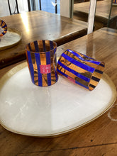Carica l'immagine nel visualizzatore di Gallery, Bicchieri in vetro soffiato blu/arancio set da 6 pz Made in Italy
