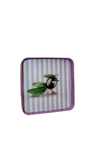 Vassoio quadrato in materiale plastico decoro oliva