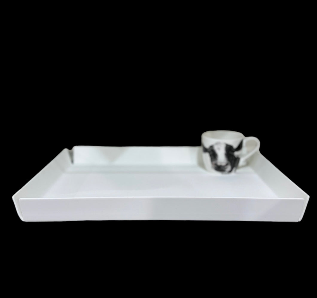 Vassoio bianco in SSM *Corian 46x32 cm.