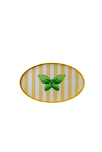 Load image into Gallery viewer, Vassoio ovale in materiale plastico decoro basilico
