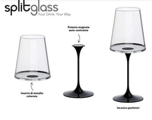 Carica l'immagine nel visualizzatore di Gallery, SPLITGLASS set di 2 bicchieri acqua/ vino rosso con stelo per trasformarli in calici
