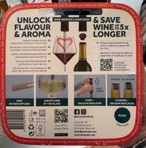 Airtender pompa salva vino + areatore per vino
