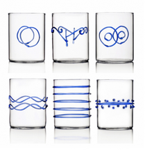 Load image into Gallery viewer, Ichendorf Bicchieri Deco&#39; liquore set 6 pz. con decoro blu
