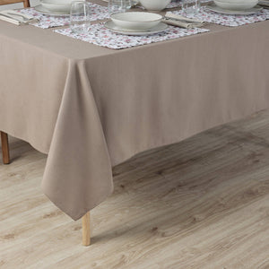Tovaglia liscia Lino 100% tatto tessuto Marrone: 155 x 155 cm