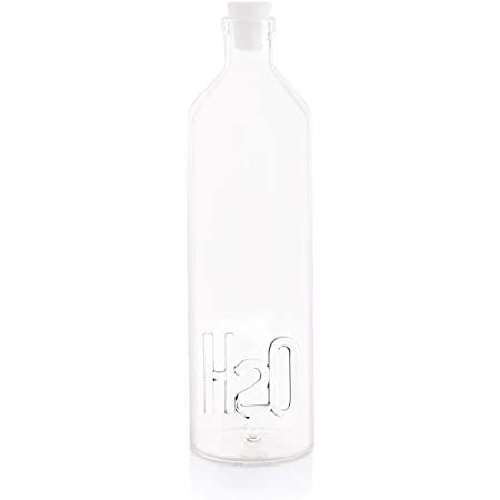 Balvi. Bottiglia in vetro borosilicato litri 1,2 con decoro all'interno.
