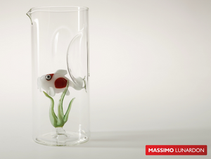 Massimo Lunardon - Caraffa Acquario in vetro soffiato