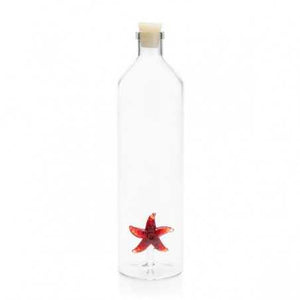Balvi. Bottiglia in vetro borosilicato litri 1,2 con decoro all'interno.